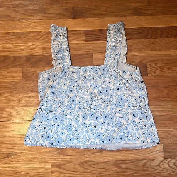 Lush Light Blue Floral Tank Top‎ size large - Picture 6 of 8